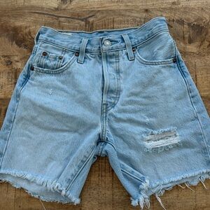 Light Blue Levis 501 Denim Shorts